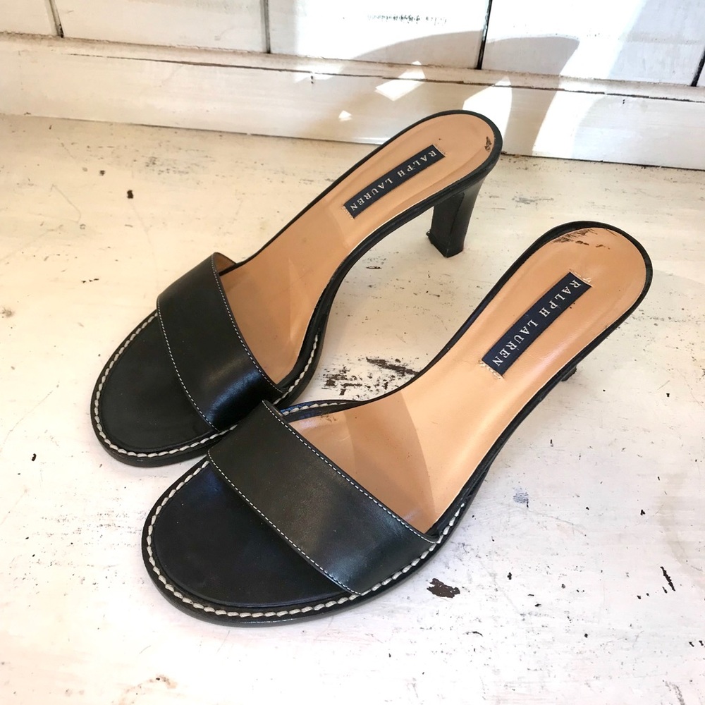 Ralph Lauren Black Sandal Heels